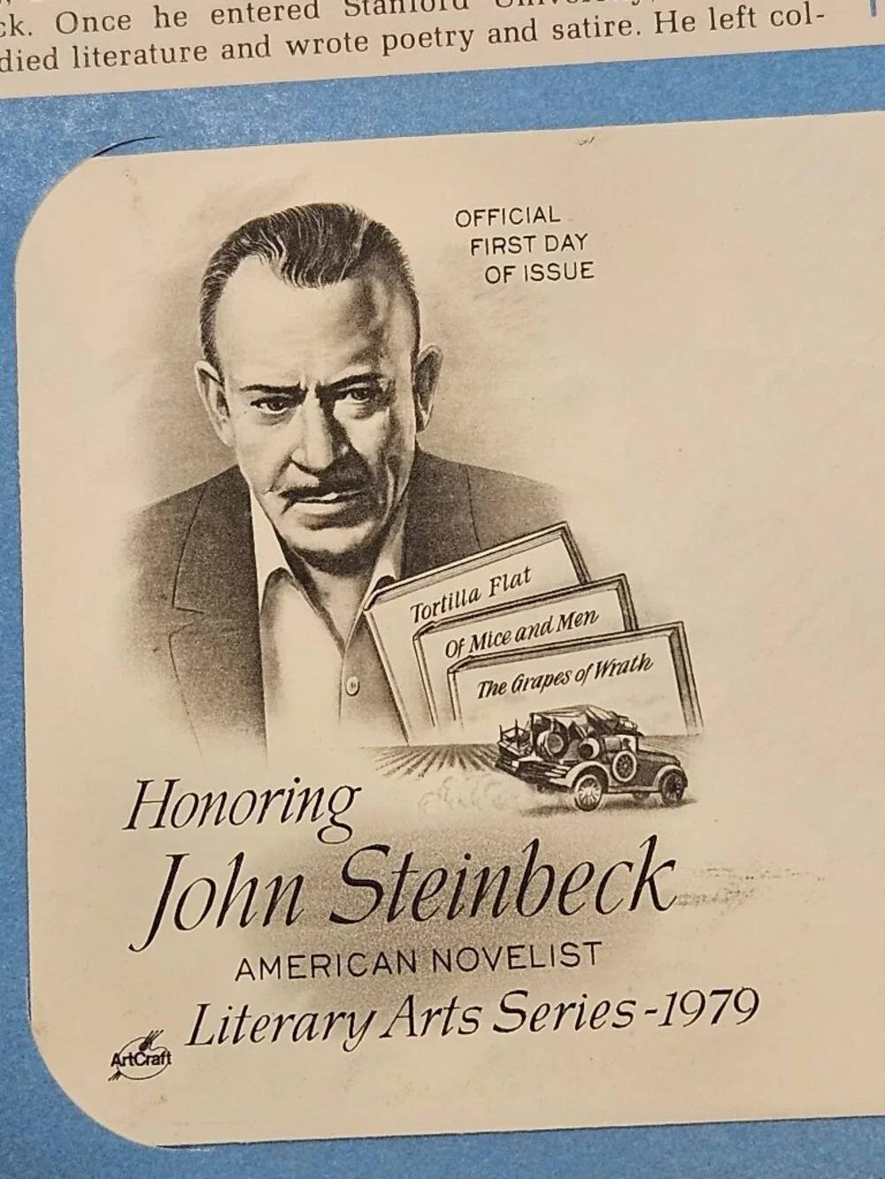 RARE COLLECTIBLE USPS 1ST DAY ISSUE COVER JOHN STEINBECK NOVELIST STAMP ENVELOPE